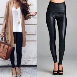 Black PU Leather Pants